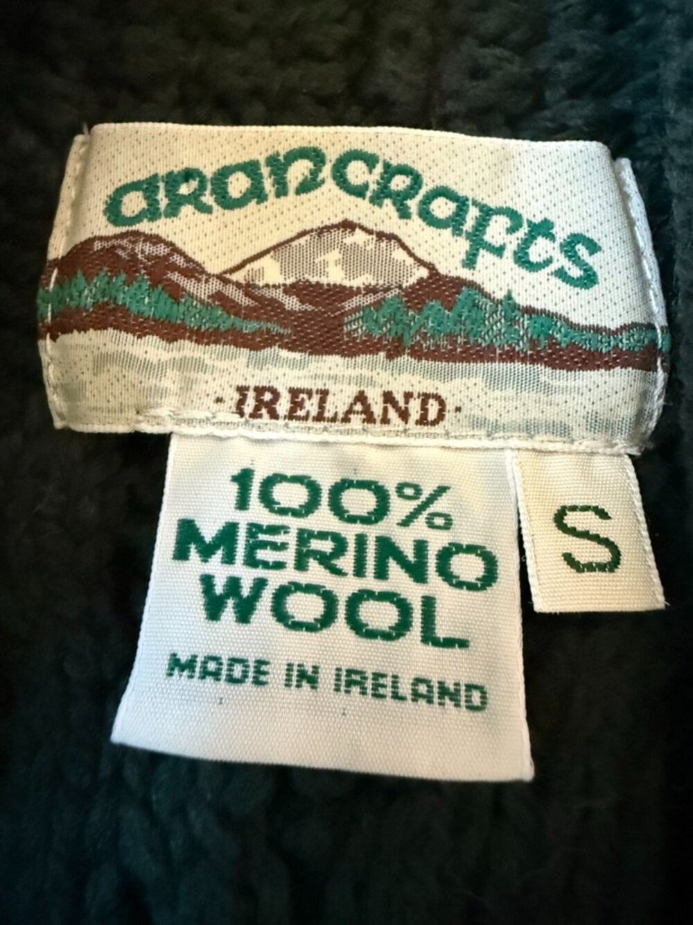 Aran Crafts Womens S 100% Merino Wool Green Vest Sweater Open Chunky Cable Knit - Picture 2 of 5